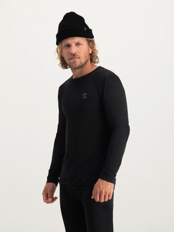 Men's Baselayer Shirt Lightweight Baselayer Shirt Men Black
