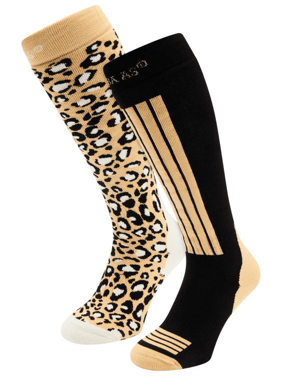 Women's Socks Ski Socks 2-pack Black Multi